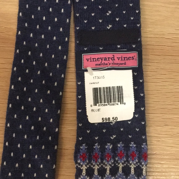 Vineyard Vines 100% Wool Nordic Fairisle Pattern Tie NWT $98.50 Made in USA - Picture 2 of 4